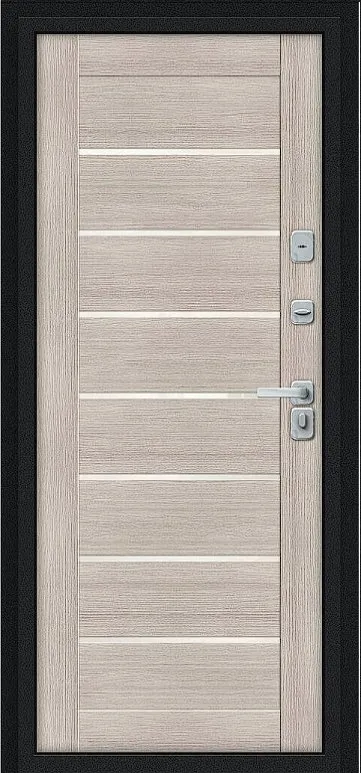 Товар Дверь Браво Thermo Техно Д2/BChrome Букле черное/Cappuccino Melinga DIS007441