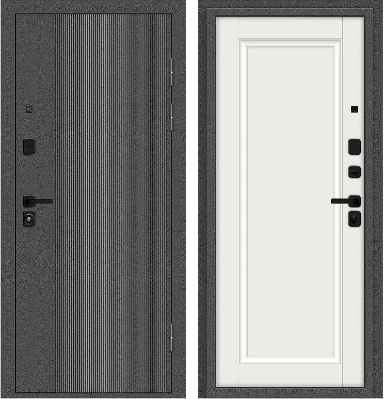 Дверь Браво Optim Z-2 Классика Букле графит/Белый DIS007558