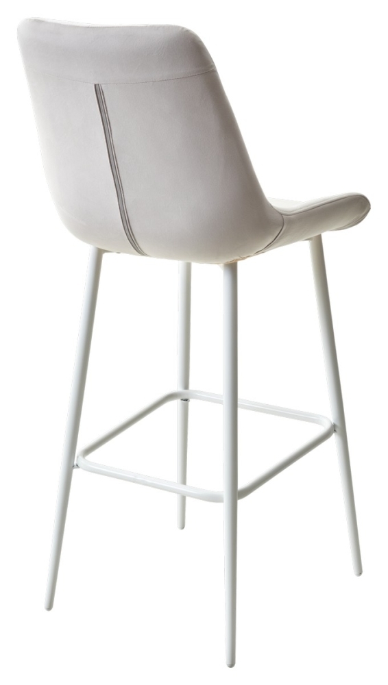 Товар Барный стул ХОФМАН, цвет H-09 Светло-серый, велюр / белый каркас М-City MC63093
