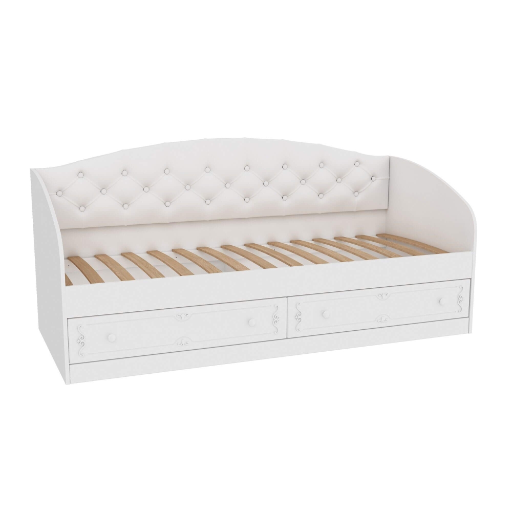 Карина Диван-кровать с выдвижными ящиками (Белый) LD54118