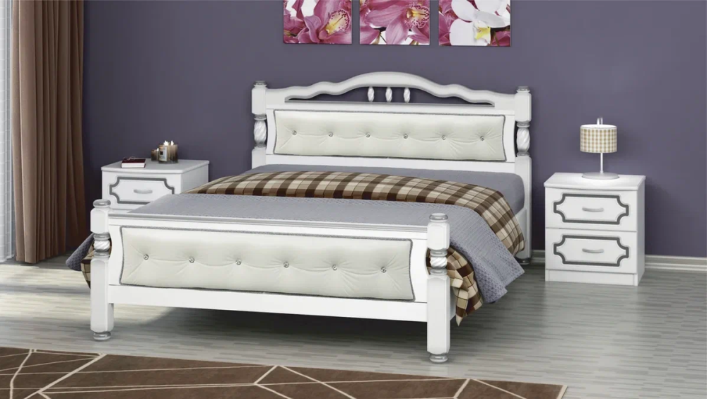 Кровать Карина 11 белый жемчуг Браво BRA80339