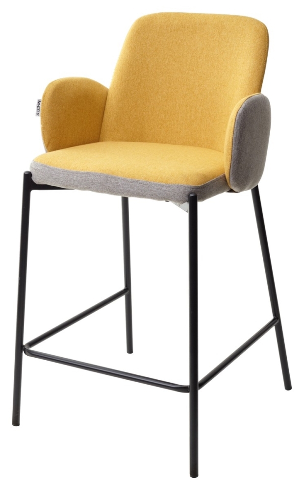Полубарный стул NYX (H=65cm) VF106 желтый / VF120 серый М-City MC60171