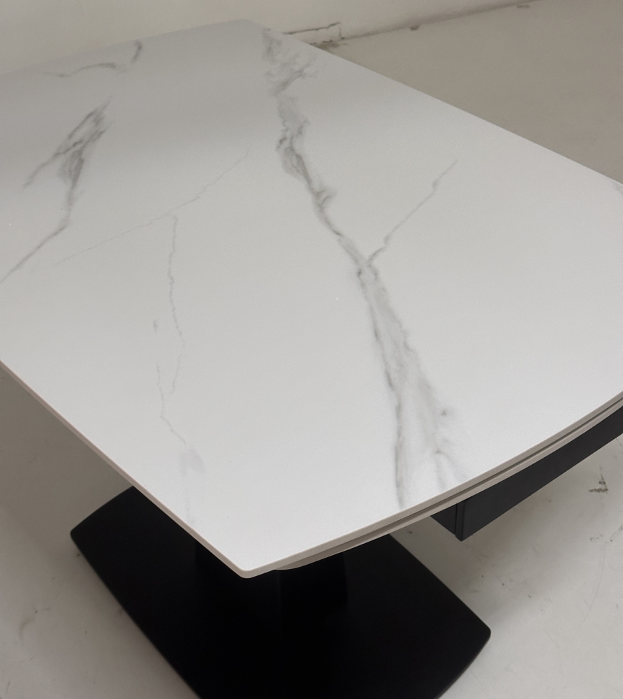 Товар Стол BALDE 120 MATT WHITE MARBLE SOLID CERAMIC / BLACK, ®DISAUR MC64095