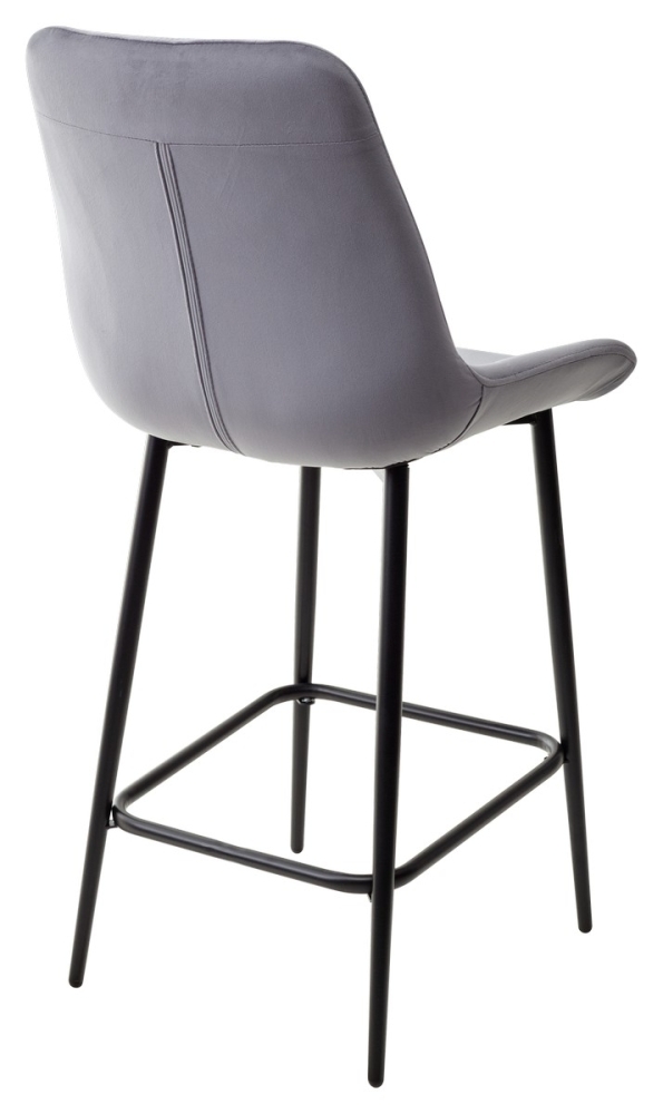 Товар Полубарный стул ХОФМАН, цвет H-14 Серый, велюр / черный каркас H=63cm М-City MC62756