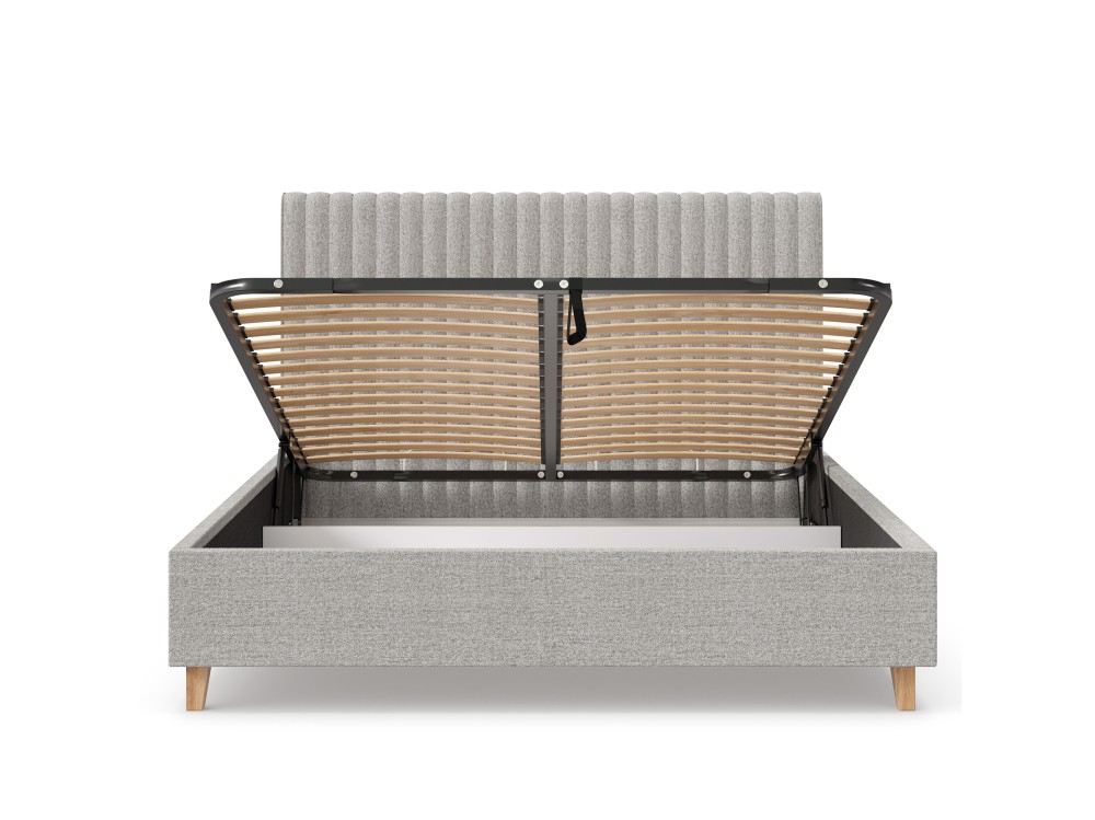 Товар Бари Кровать двуспальная 1600 мягкая с подъёмным механизмом (Серый, Ткань BEATTO PLAN-1) LD203512