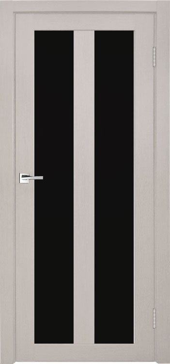 Межкомнатная дверь Легенда Z-5 тон Белая лиственница Остекление Лакобель черное