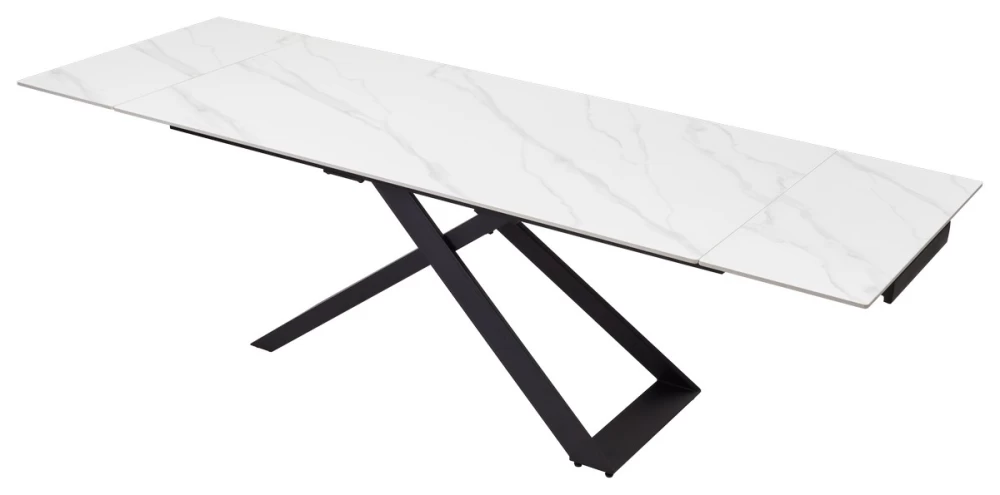 Товар Стол LIVORNO 180 MATT WHITE MARBLE SOLID CERAMIC / BLACK, ®DISAUR MC62824