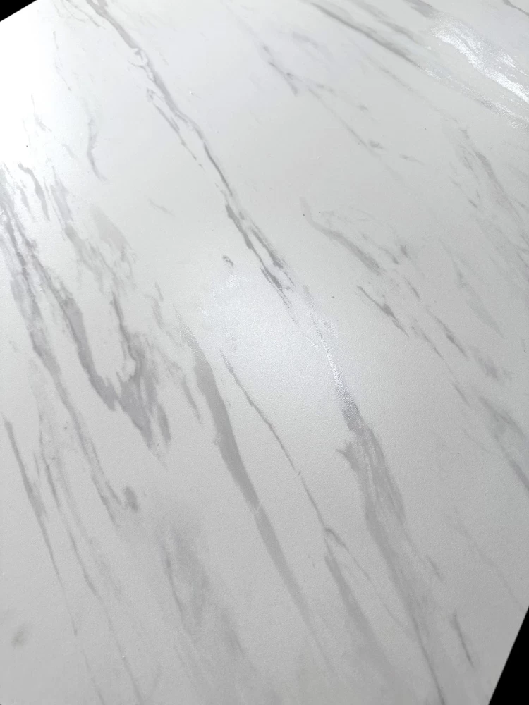 Товар Стол MATERA 160 MARBLES KL-99 Белый мрамор матовый, итальянская керамика/ черный каркас, ®DISAUR MC63536