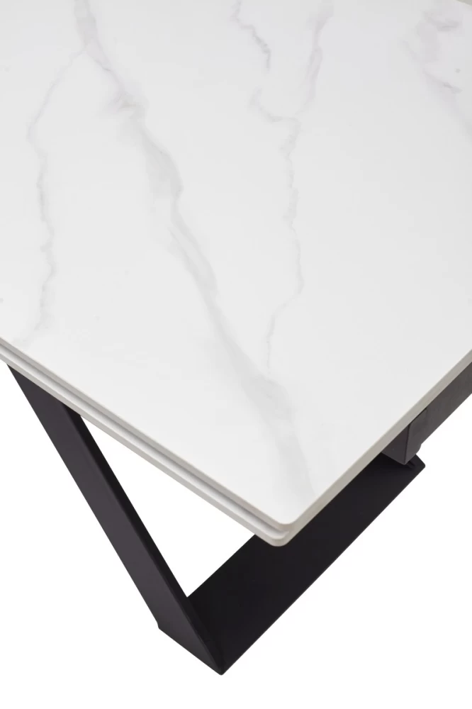 Товар Стол LIVORNO 180 MATT WHITE MARBLE SOLID CERAMIC / BLACK, ®DISAUR MC62824